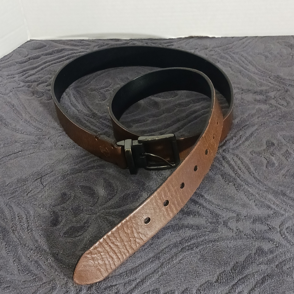Men's Dockers brown  leather belt with Silver Buckle XL 42-44
